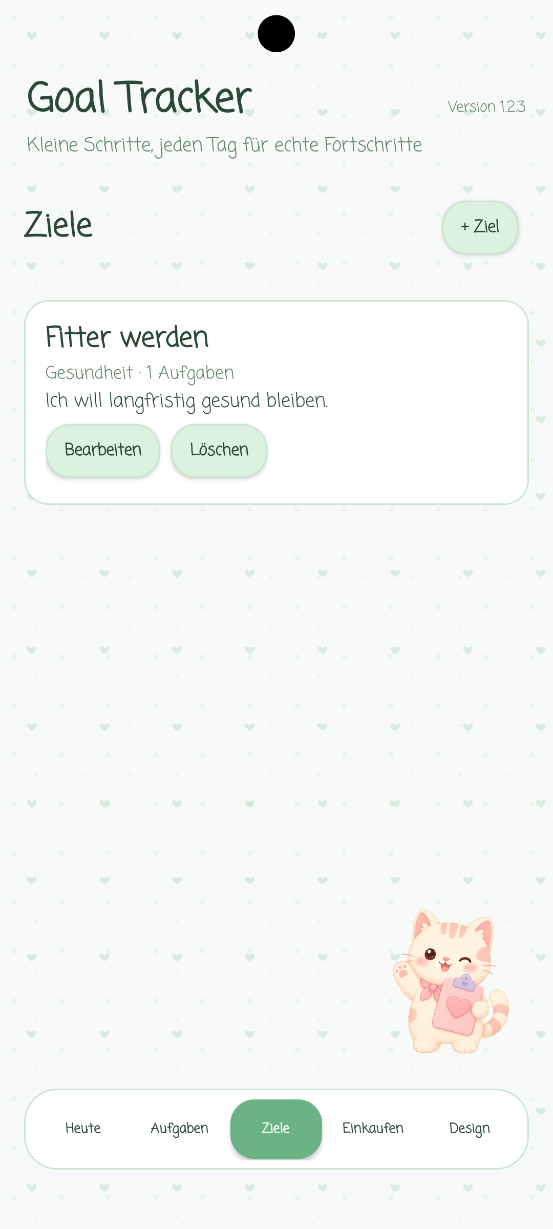 Goal Tracker Interface Screenshot 2