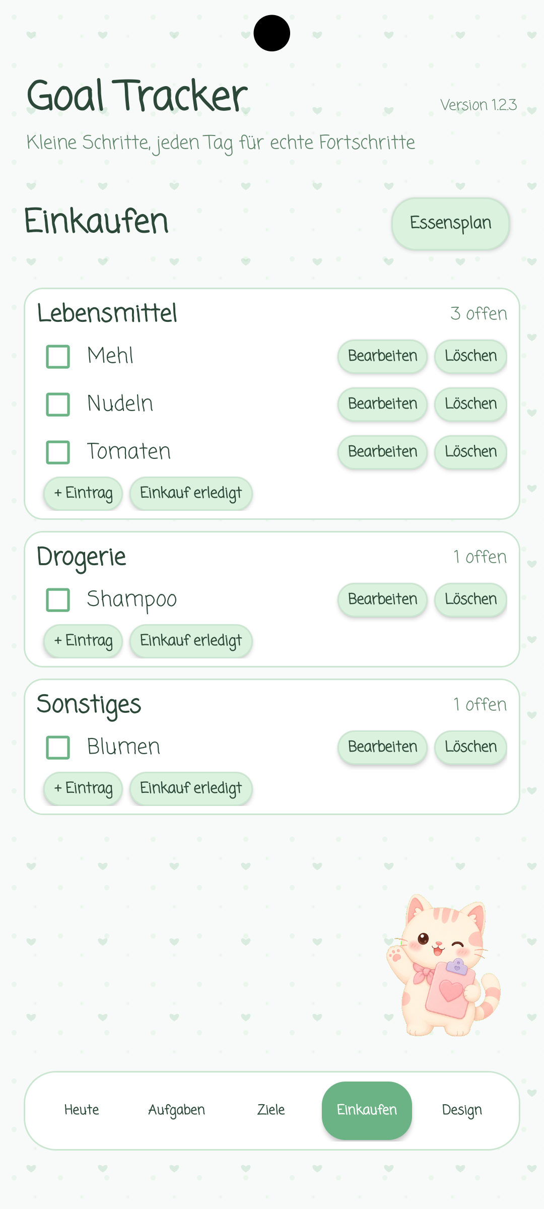 Goal Tracker Interface Screenshot 3