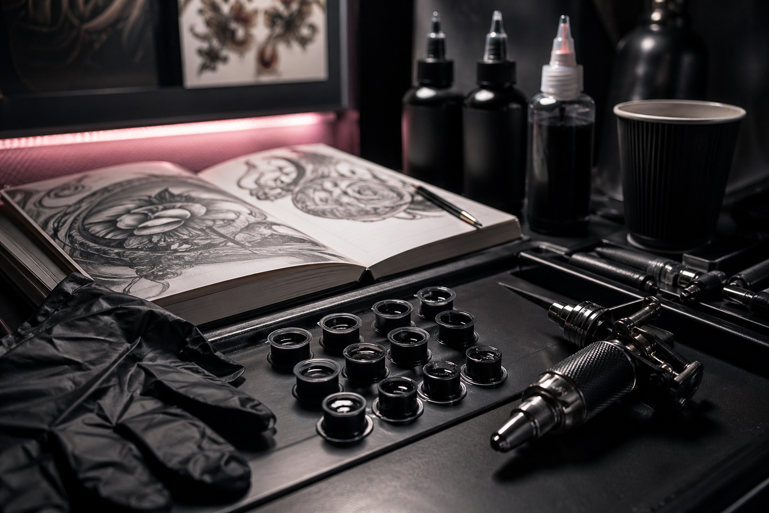 Moodbild eines professionellen Tattoo-Studios